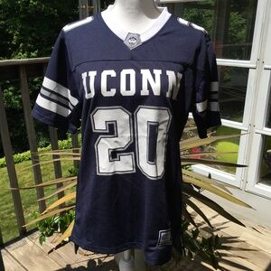 Colosseum licensed UCONN HUSKIES size L youth v-neck knit athletic shirt